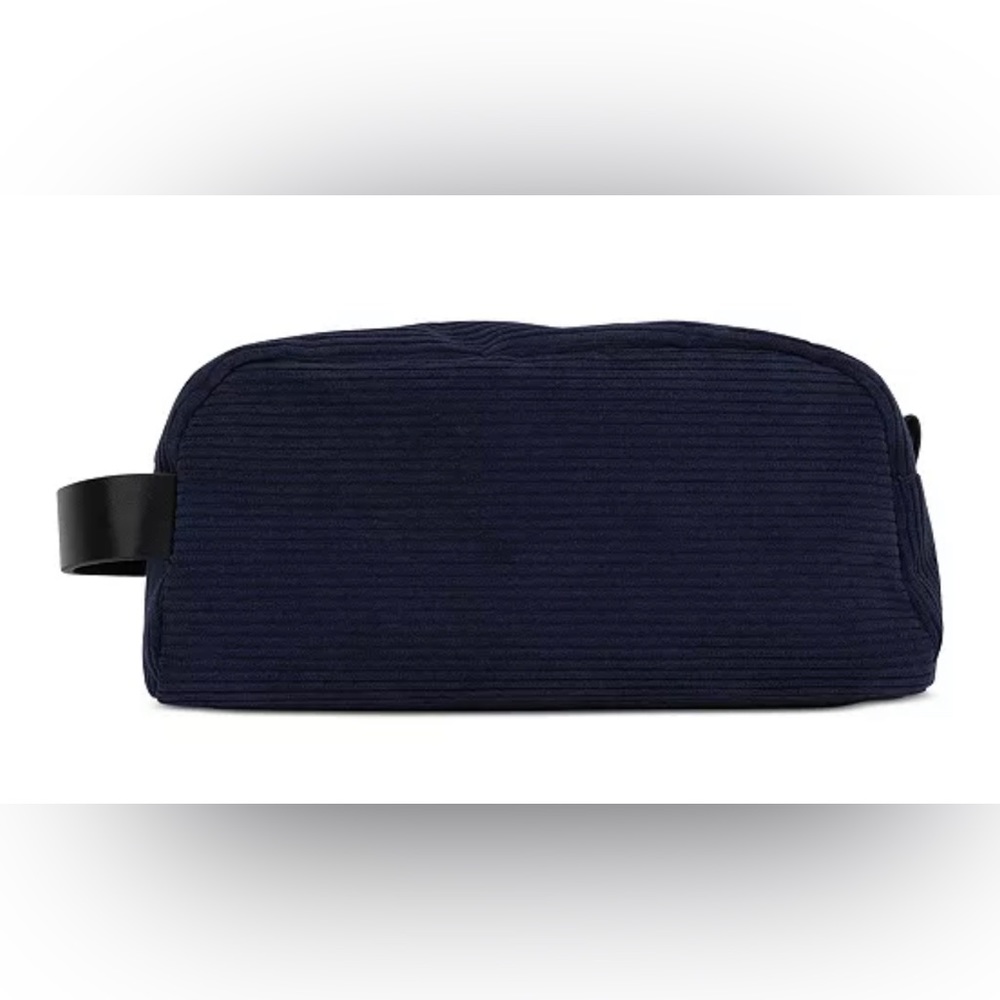 BESPOKE NEW YORK MENS CORUROY COMPACT SHAVE KIT IN NAVY WATER RESISTANT